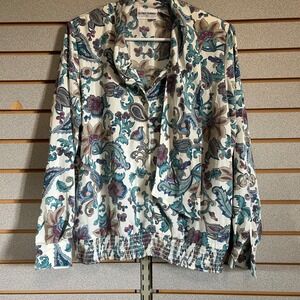 Alfred Dunner Women's Floral Print Long Sleeve Blouse Shirt Size 8‎
